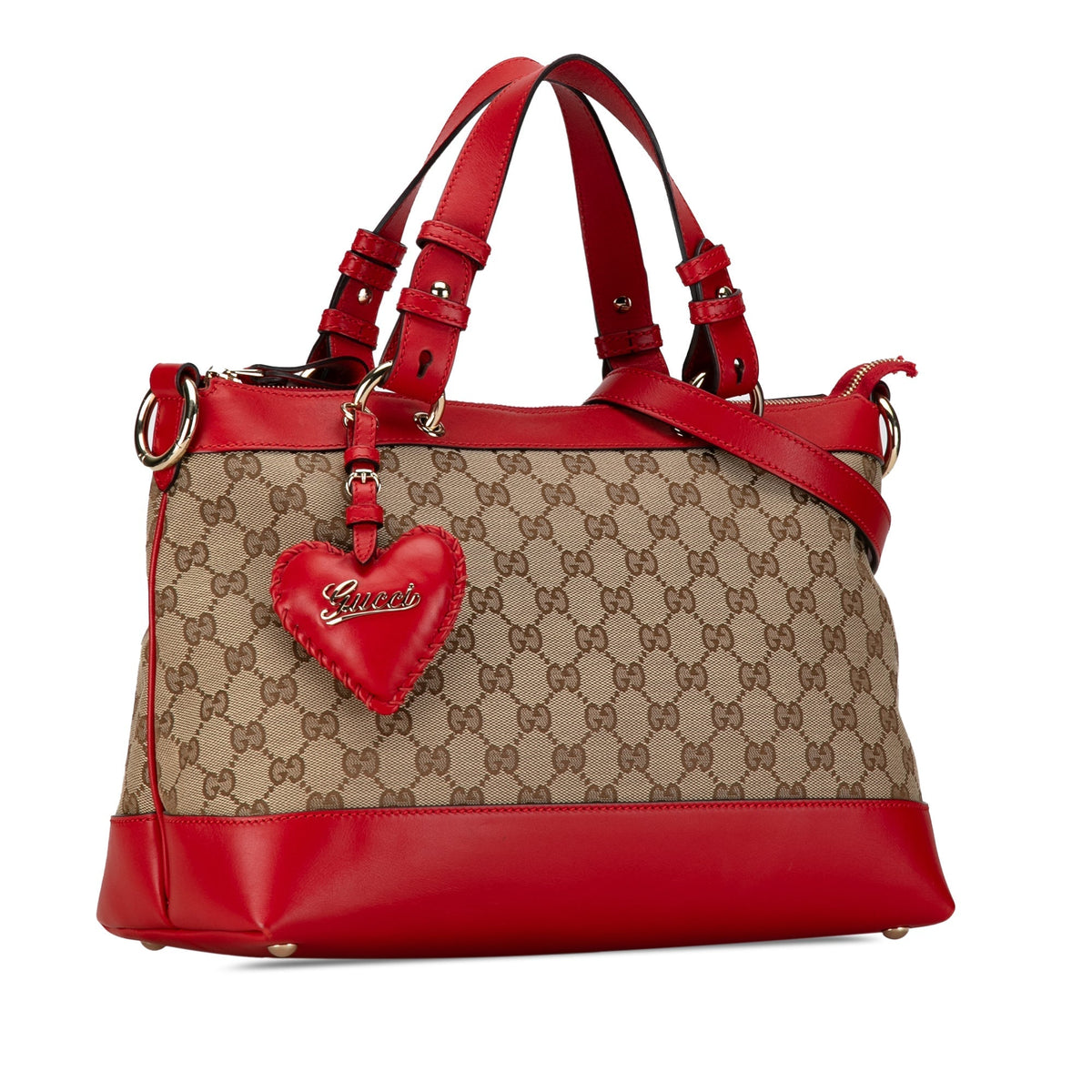 GUCCI GG Canvas Valentine Satchel