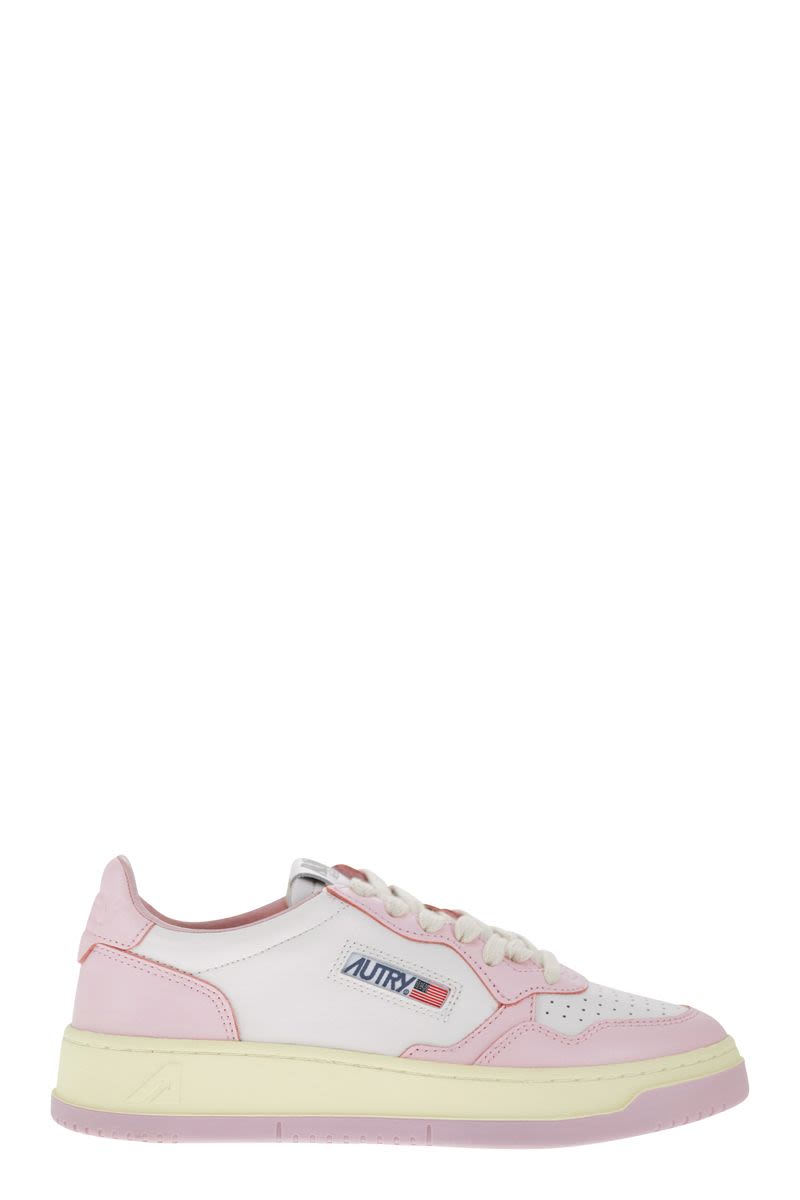 MEDALIST LOW - TWO-TONE LEATHER SNEAKERS