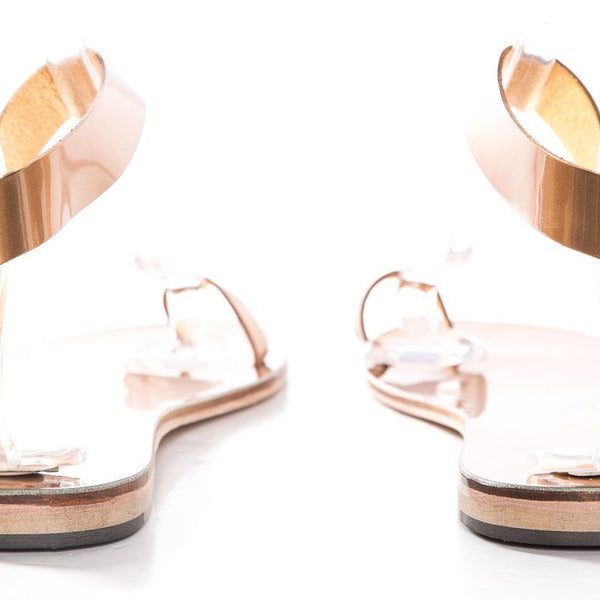Alvaro Gonzalez Bronze Metallic Leather Angela Sandal SZ 37 NWT SALE