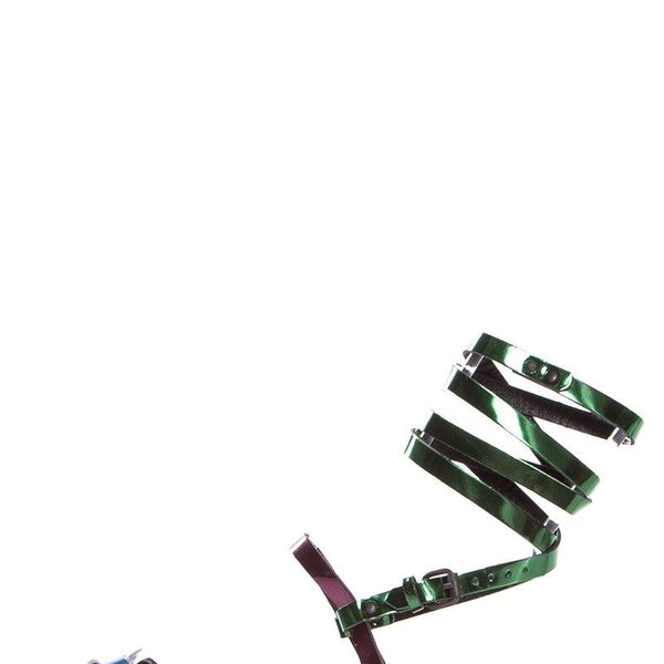 Alvaro Gonzalez Multicolored Metallic Leather Sandals SZ 37 NWT SALE