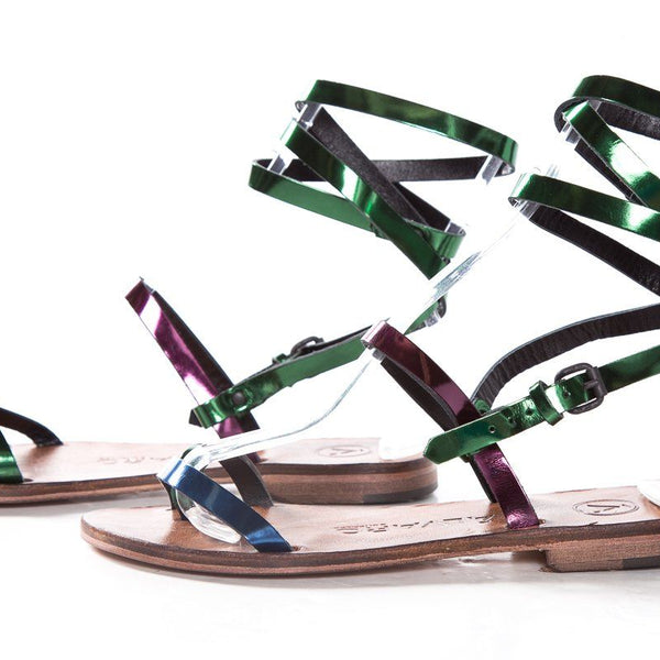Alvaro Gonzalez Multicolored Metallix Anna Flat Sandals SZ 36 NWT SALE