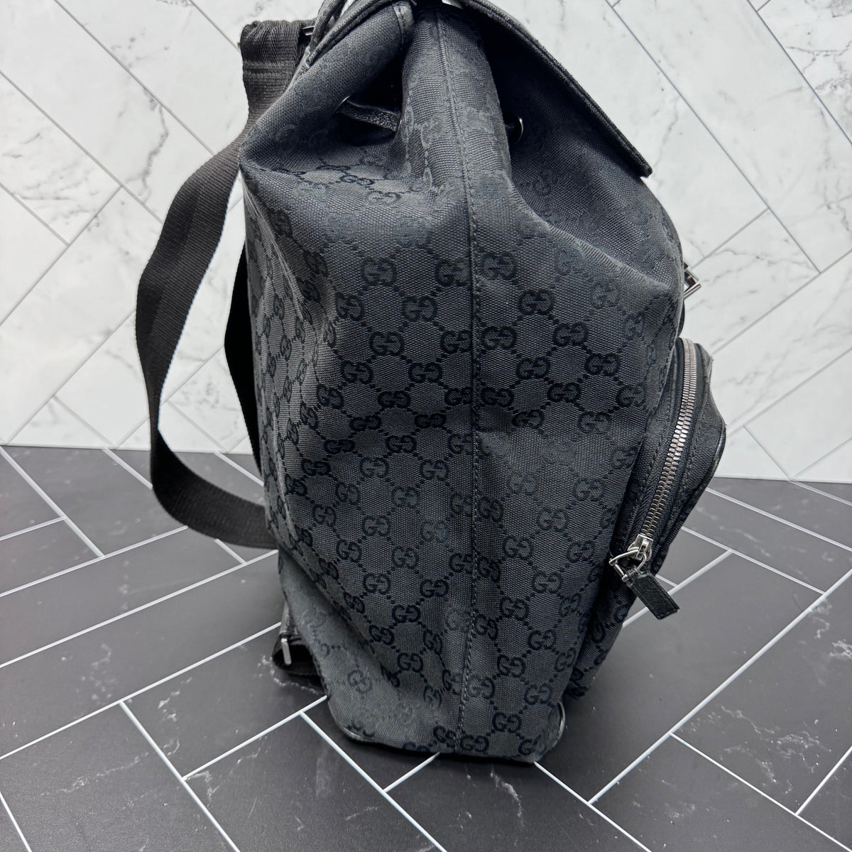 Gucci Black Canvas Backpack