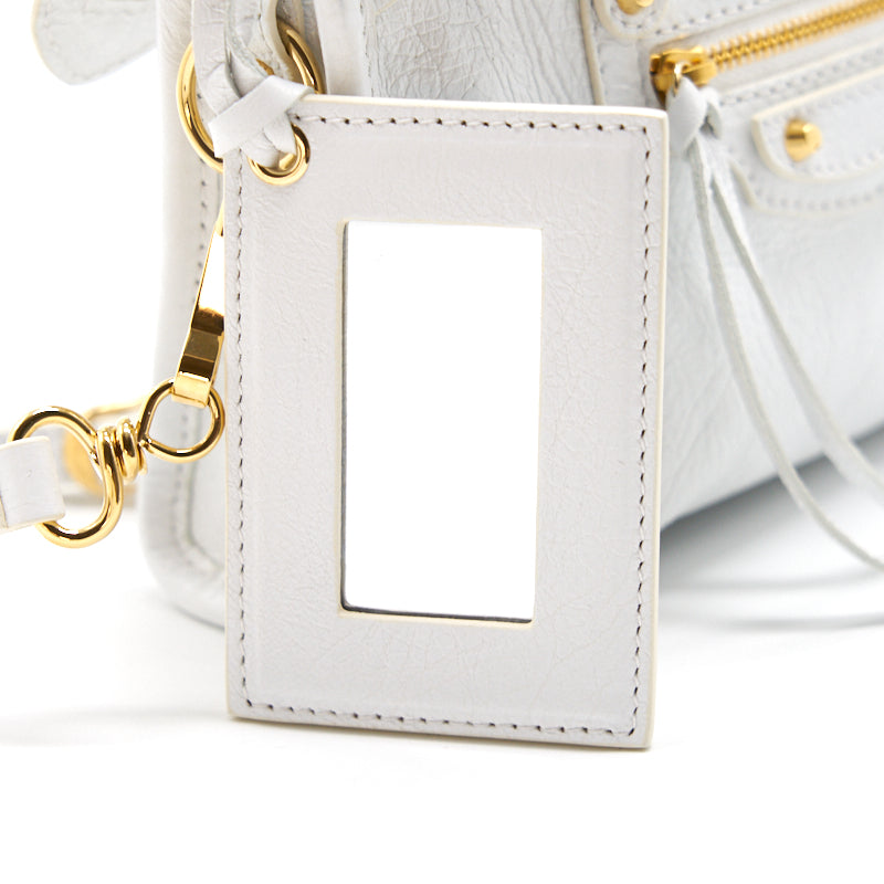 balenciaga Nano City Bag white with GHW