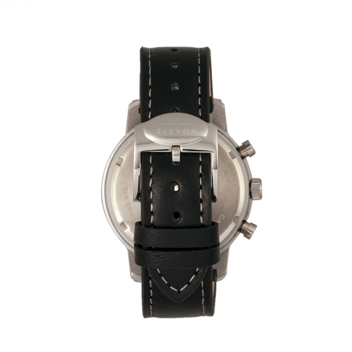 Elevon Langley Chronograph Leather-Band Watch w/ Date - Black