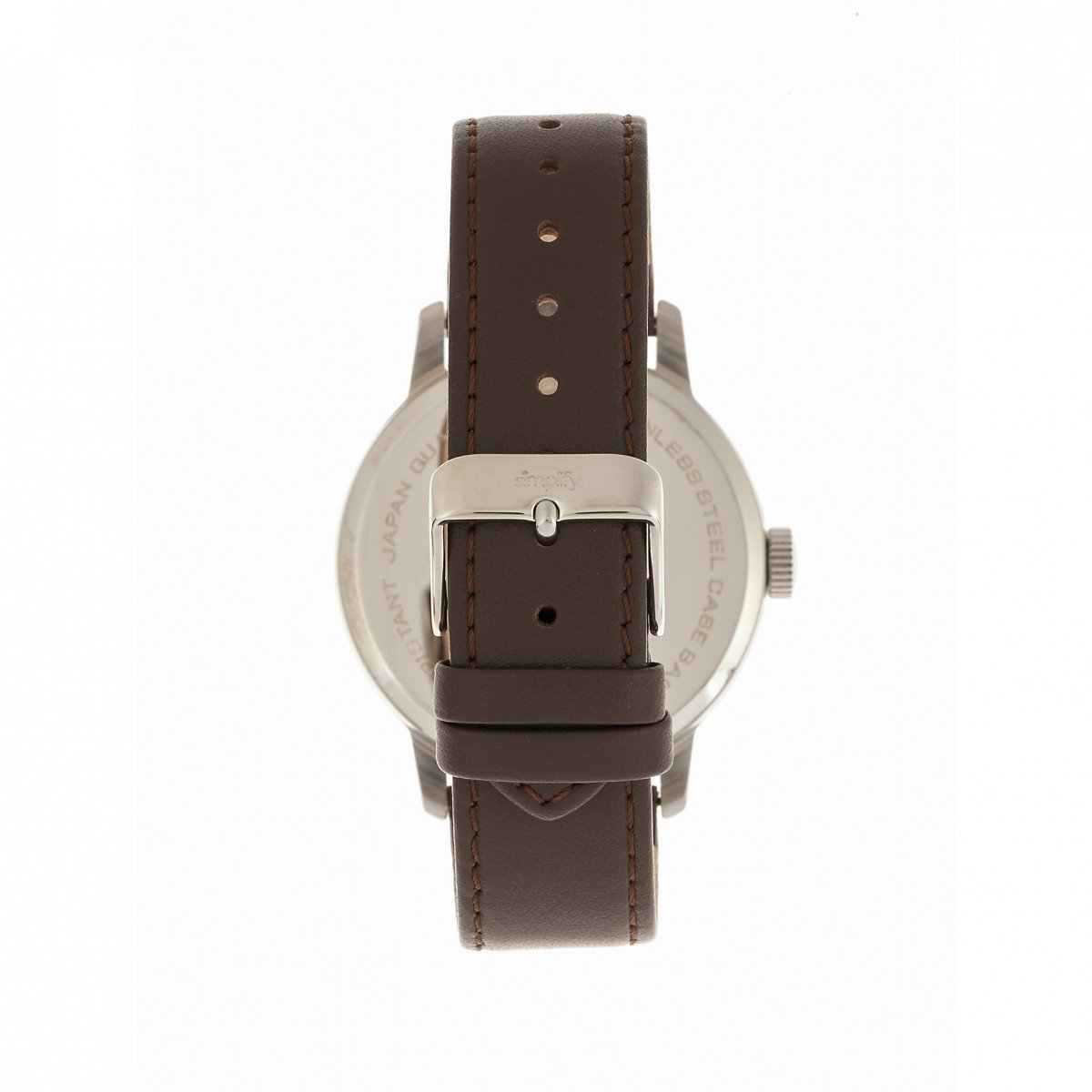Simplify The 3400 Leather-Band Watch