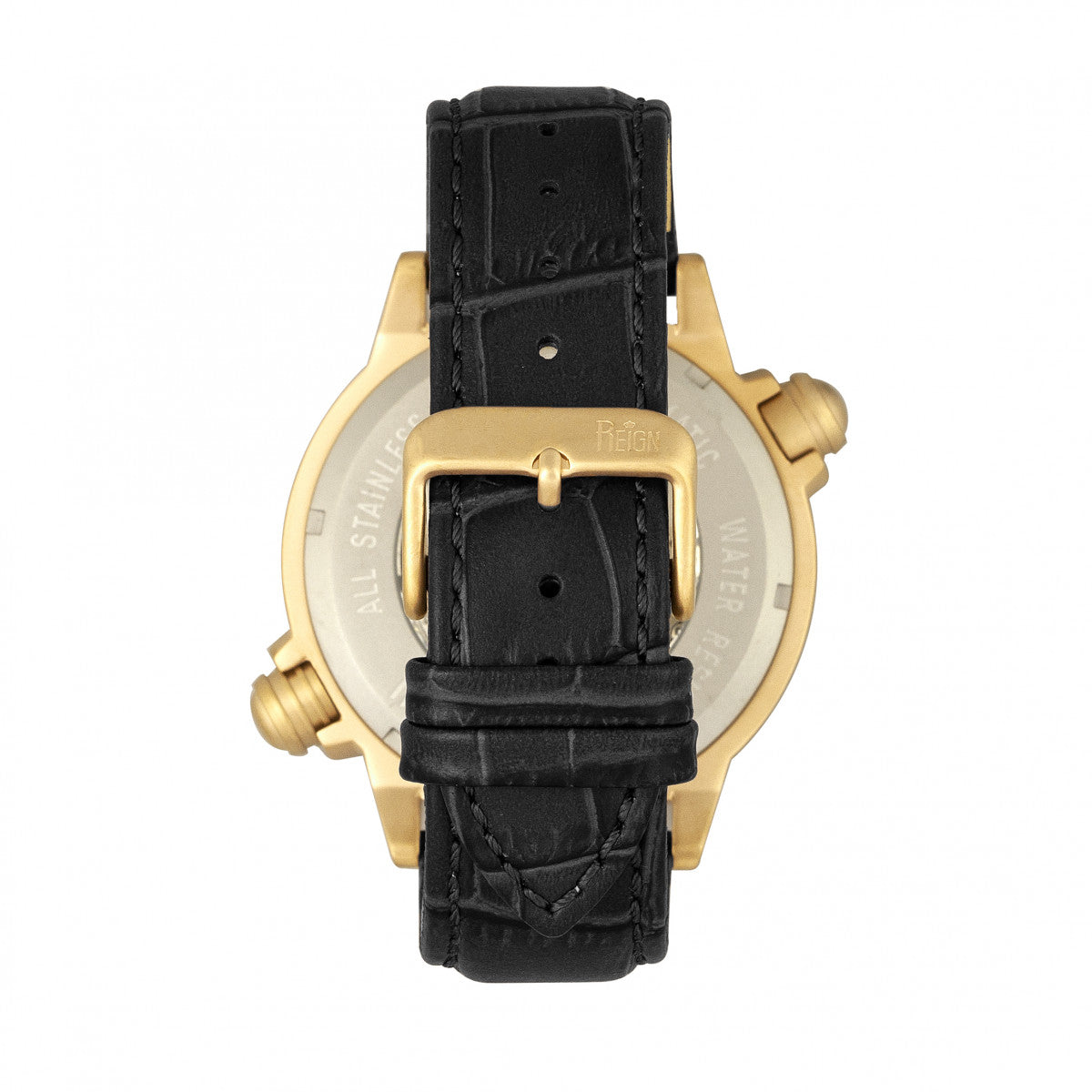 Reign Thanos Automatic Leather-Band Watch - Gold/White