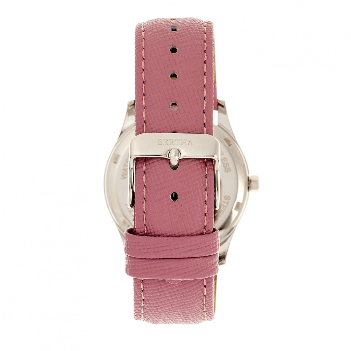 Bertha Sadie Mother-of-Pearl Leather-Band Watch - Pink