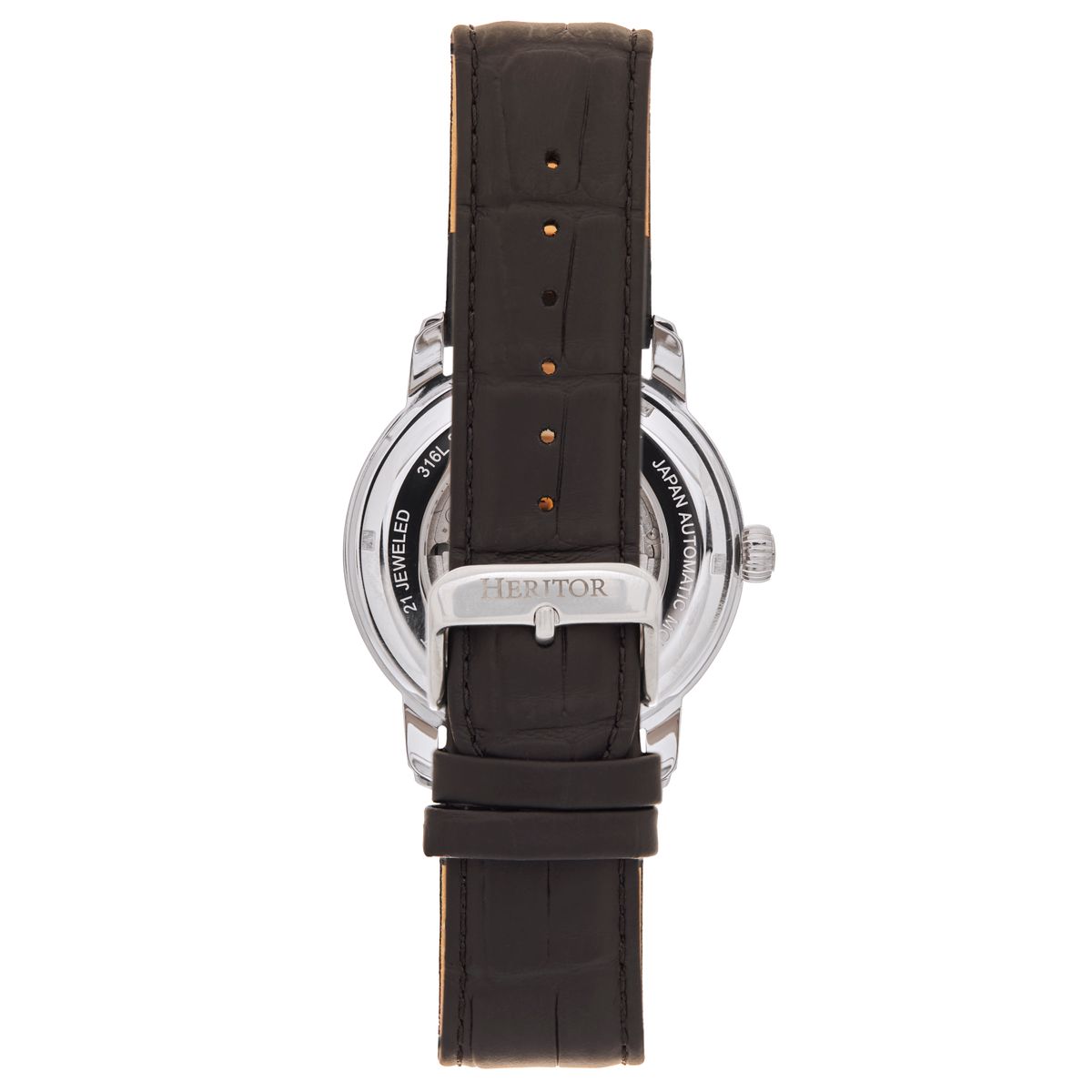 Heritor Automatic Protégé Leather-Band Watch w/Date