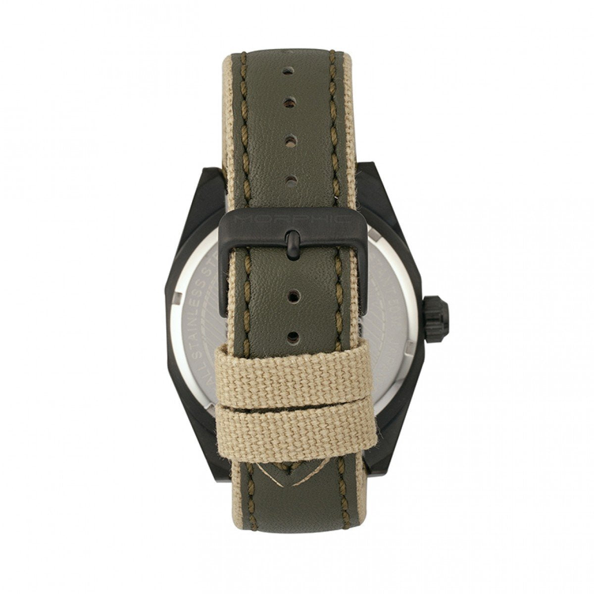 Morphic M59 Series Leather-Overlaid Canvas-Band Watch
