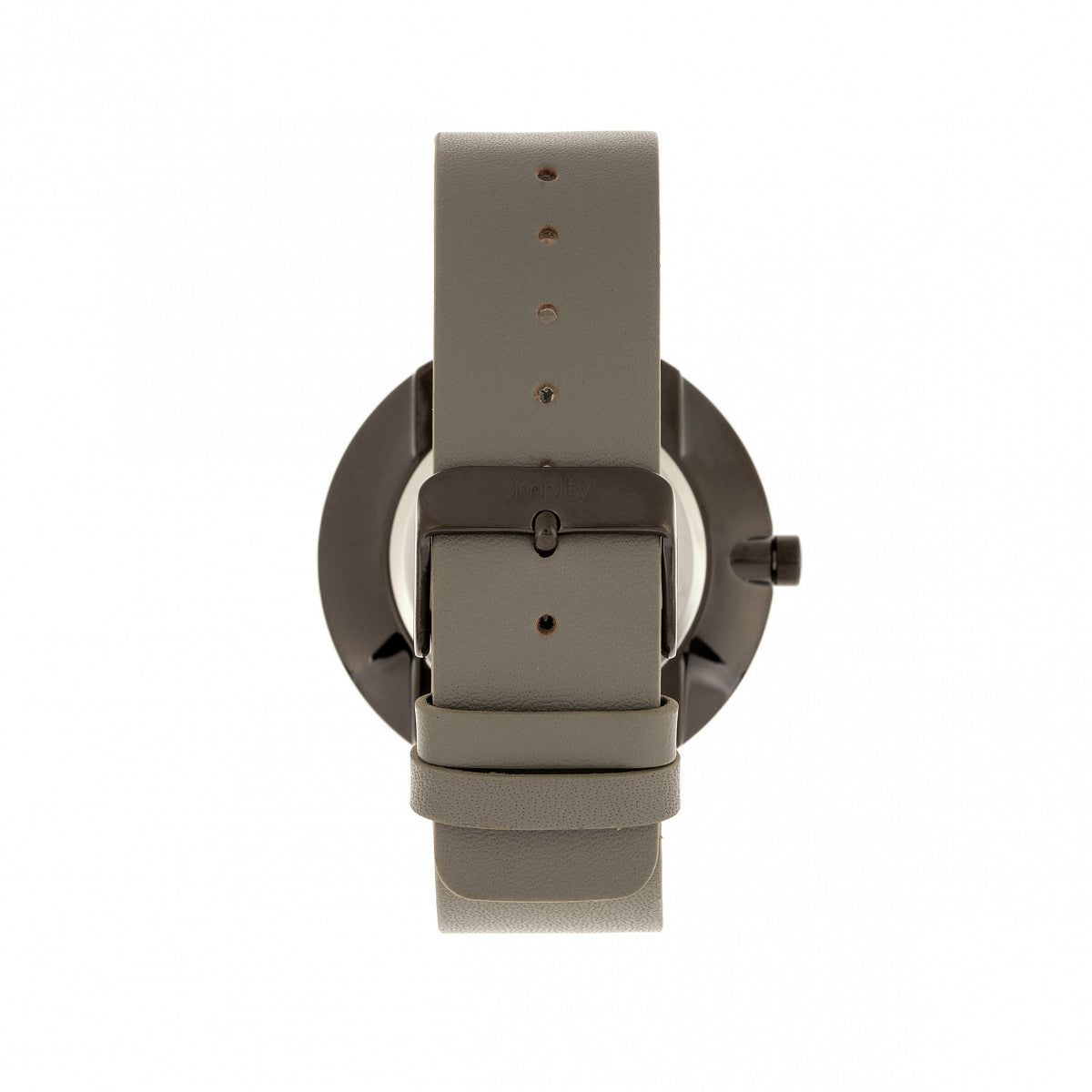 Simplify The 4400 Leather-Band Watch - Gunmetal/Grey