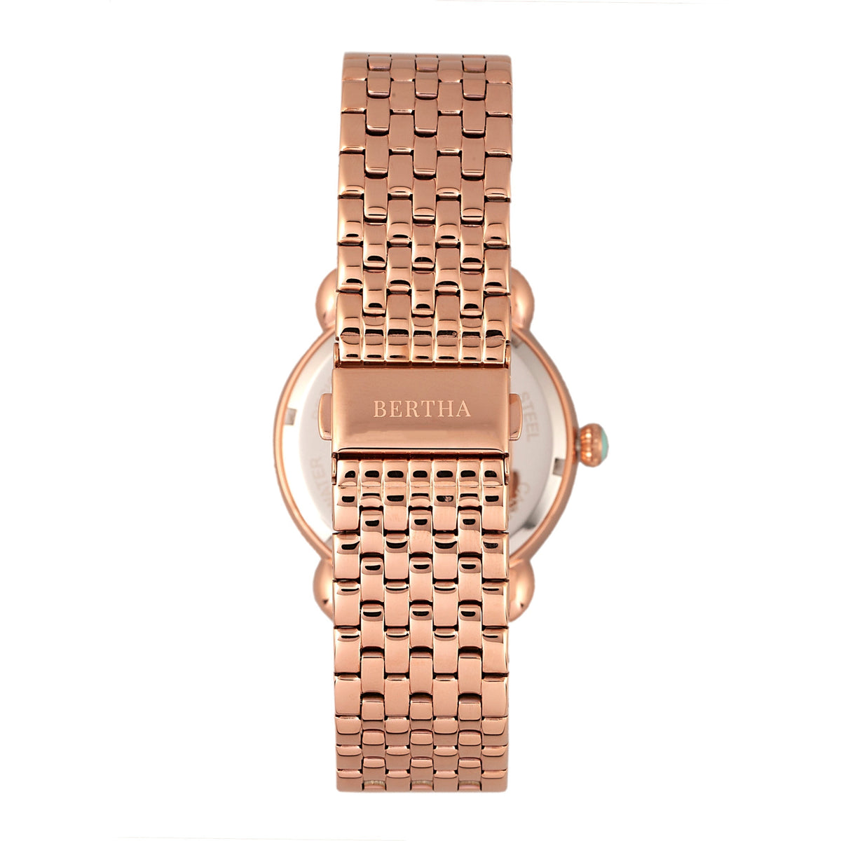 Bertha Ashley MOP Ladies Bracelet Watch - Rose Gold