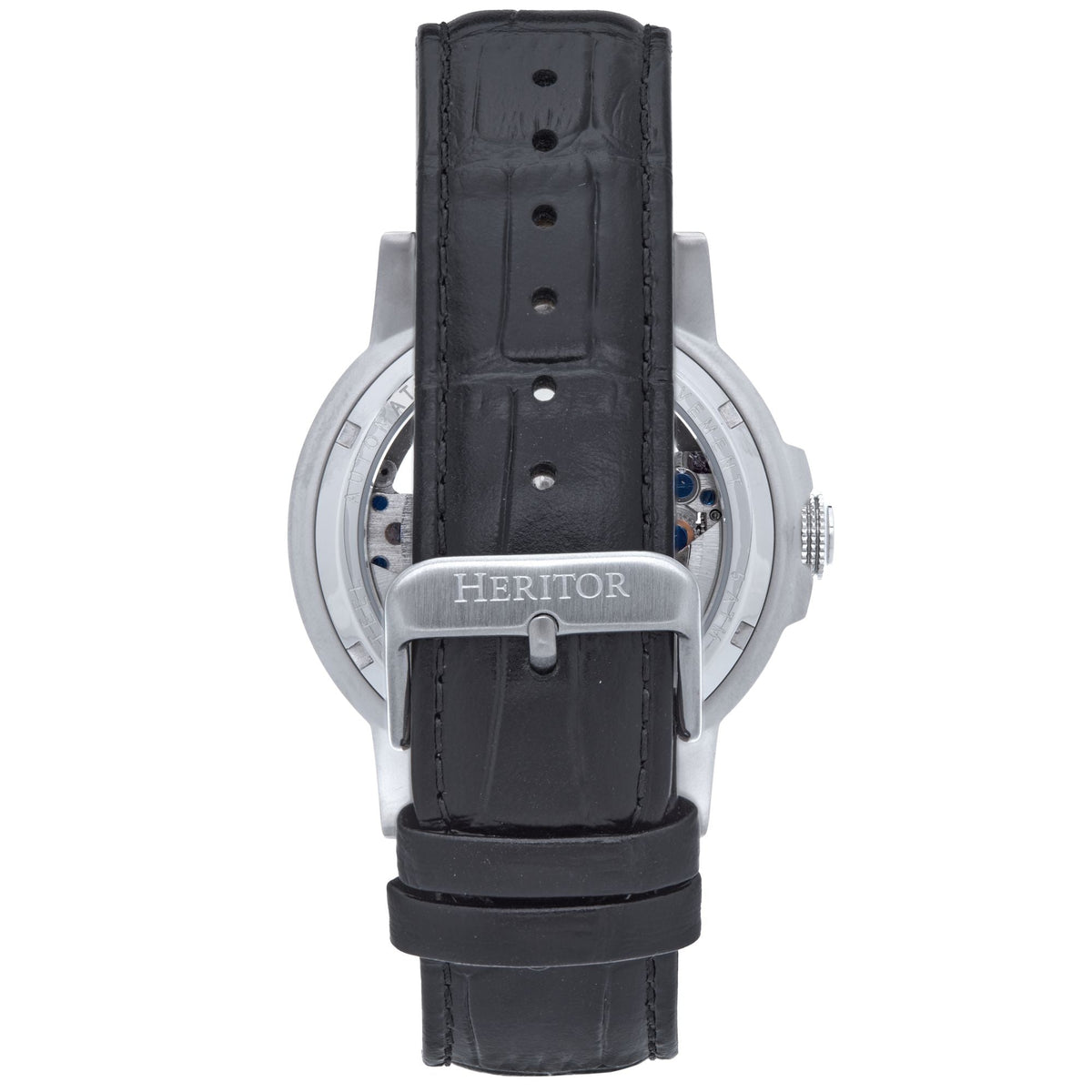 Heritor Automatic Xander Semi-Skeleton Leather-Band Watch