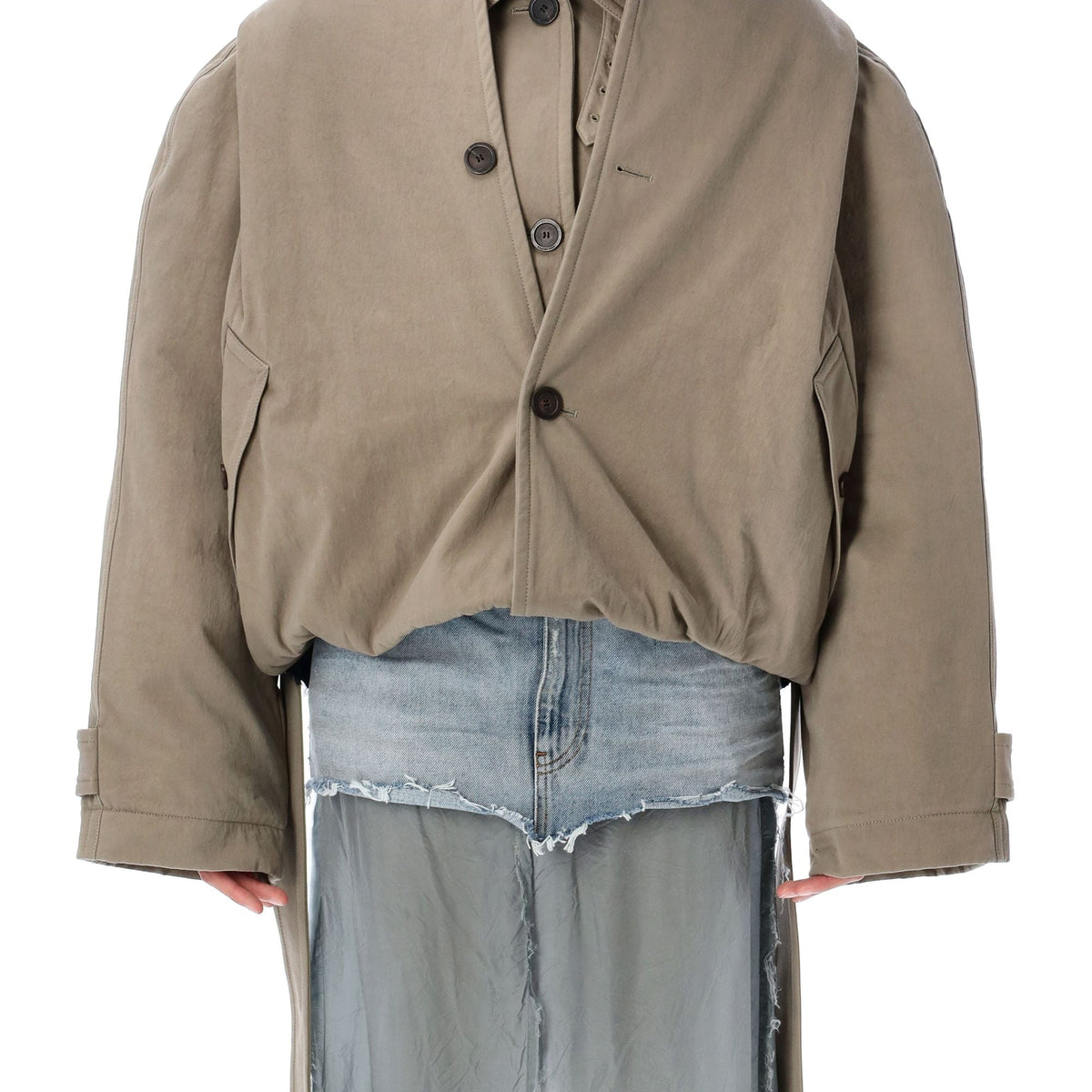 BALENCIAGA Flipped Hooded Trench Coat