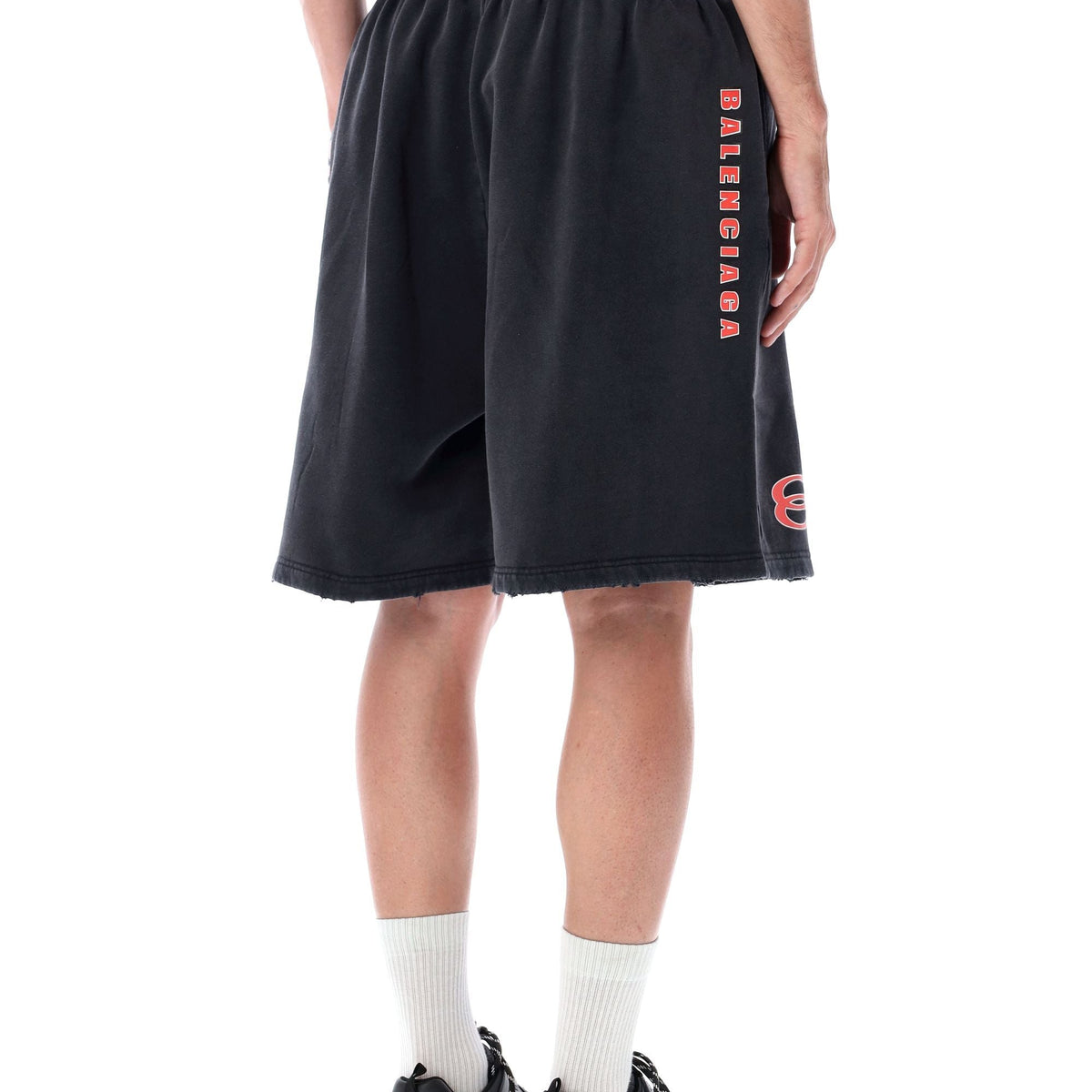 BALENCIAGA Logo Print Sweatshorts - Loose Fit (Large)