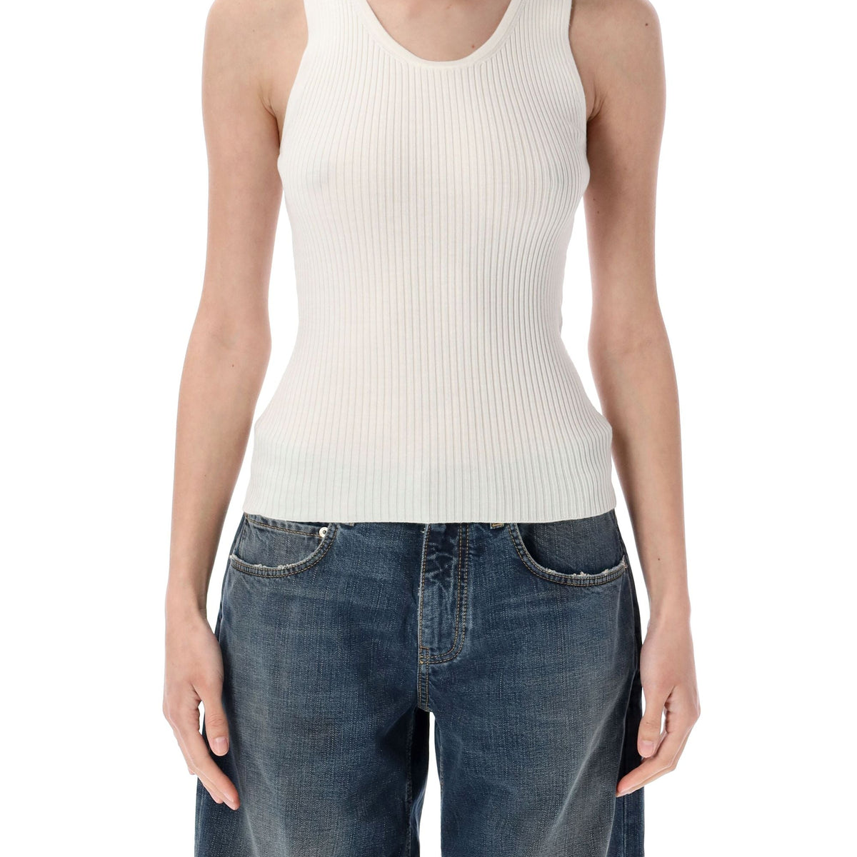 BALENCIAGA Rib-Knit Tank Top for Women