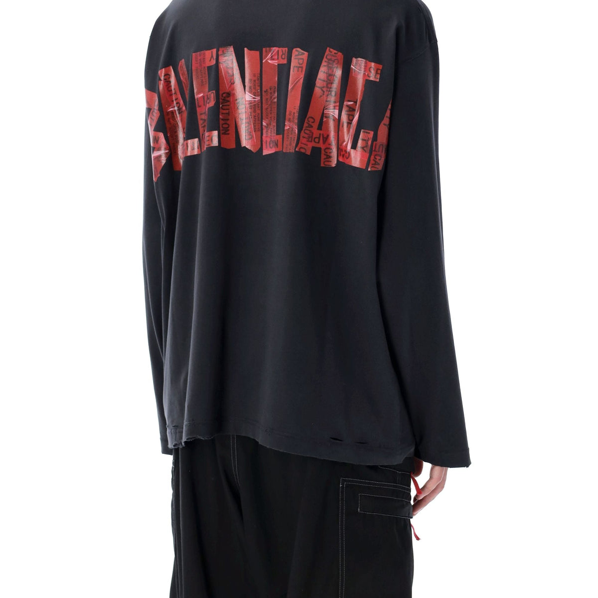 BALENCIAGA Oversized Security Tape Logo T-Shirt - Size 2