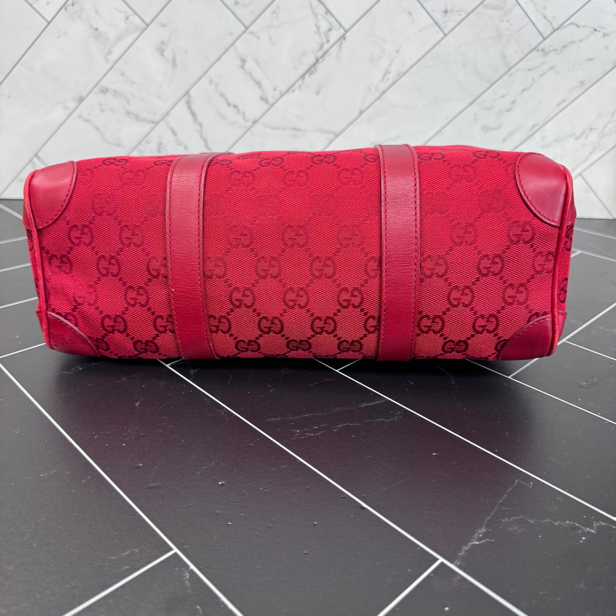 Gucci Red Canvas Shoulder Bag