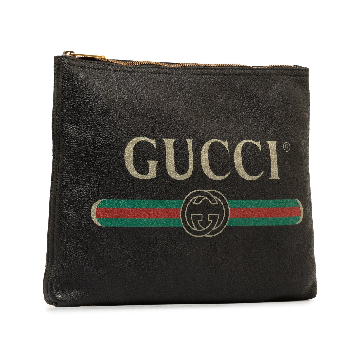 GUCCILeather  Logo Clutch Bag