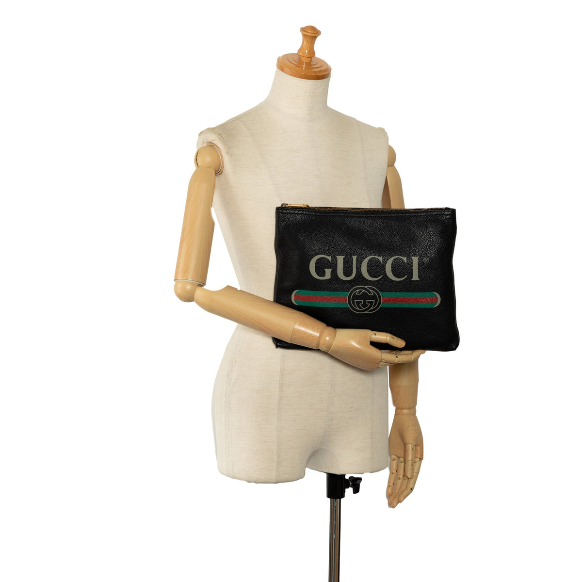 GUCCILeather  Logo Clutch Bag
