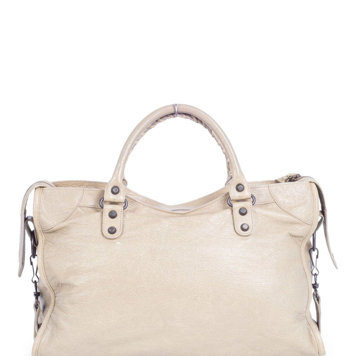 balenciaga Agneau Classic Hardware City Bag Beige