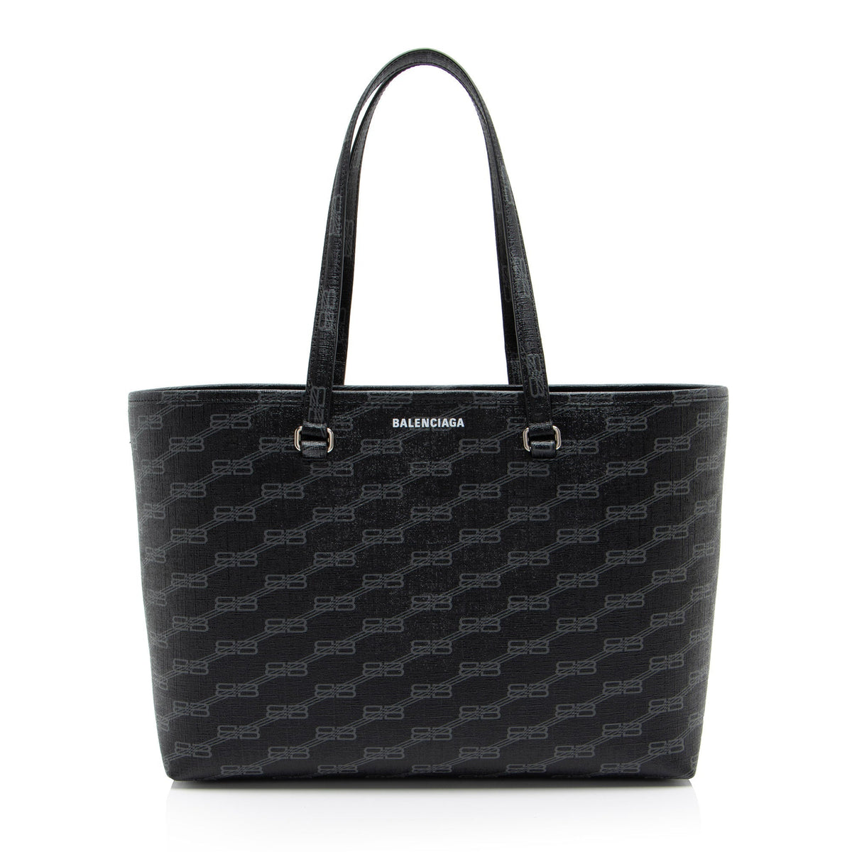 balenciaga BB Monogram Canvas Signature E/W Medium Shopper Tote (SHF-sezzpJ)