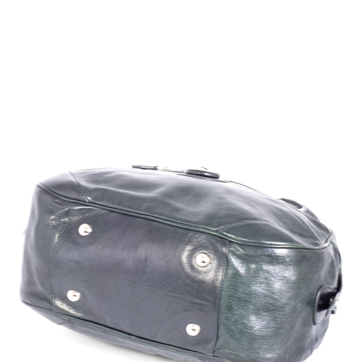 balenciaga BB Patent Leather Top Handle Bag Green