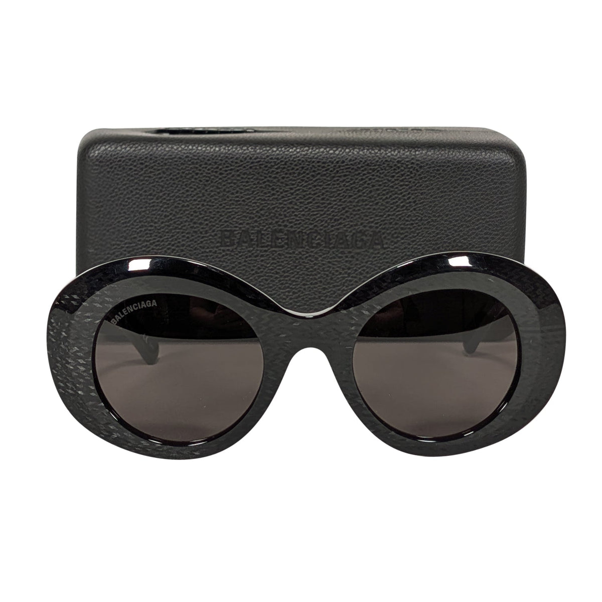 balenciaga - Black Print Large Round Sunglasses