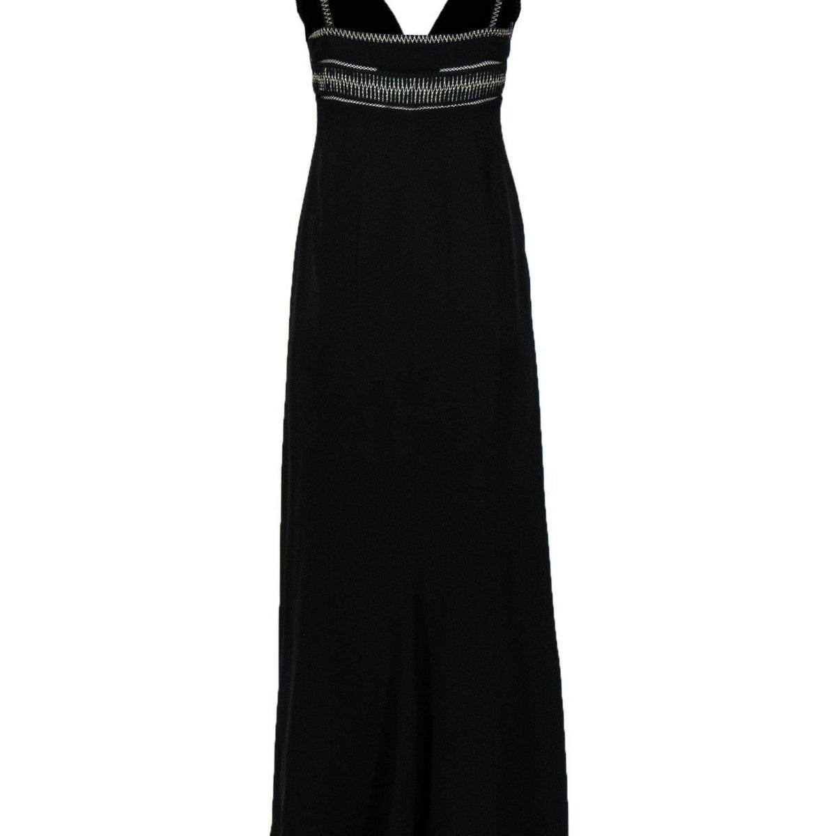 balenciaga - Black Sleeveless Gown w/ Silver Embroidery Sz M