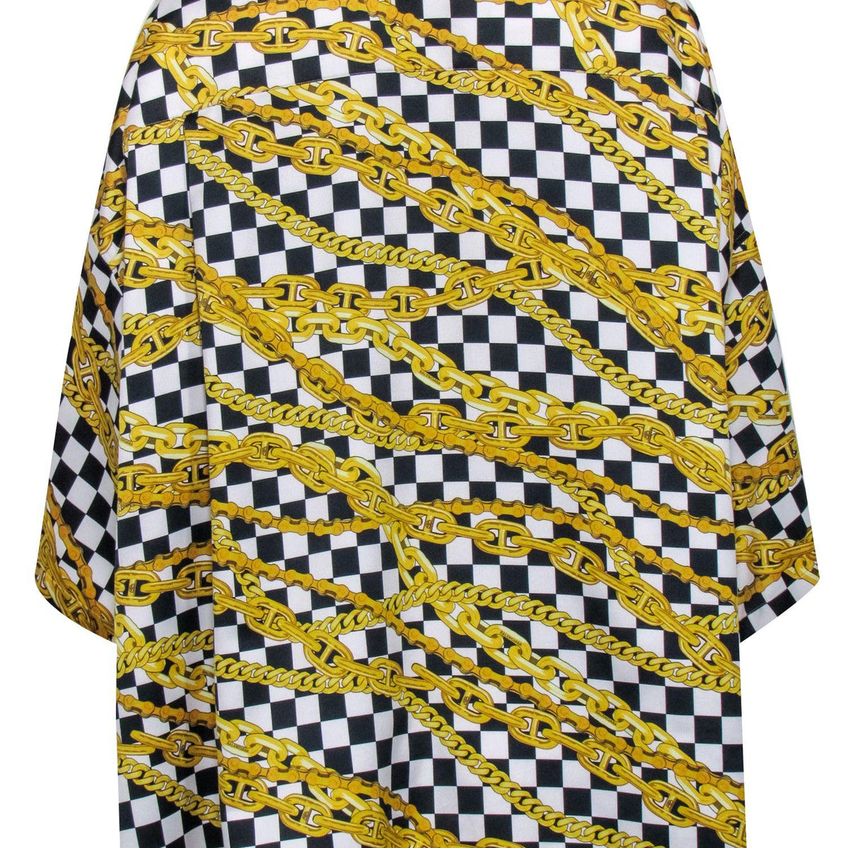 balenciaga - Gold, Black, & White Checkered Chain Print Top Sz 4