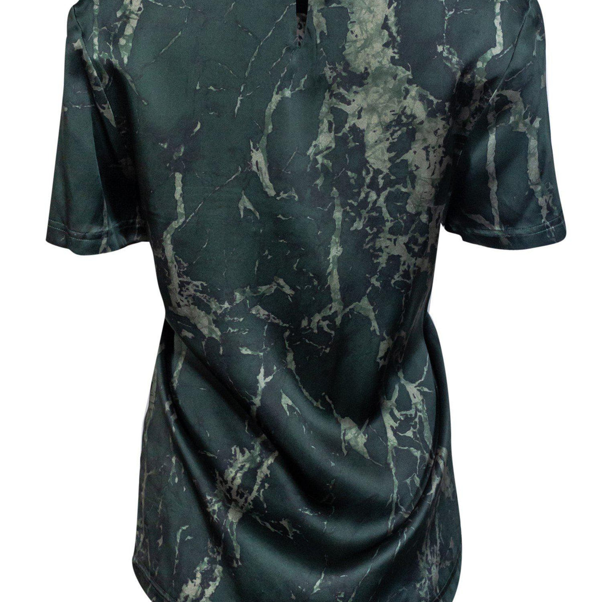 balenciaga - Green Marble Print Silk Top Sz 6