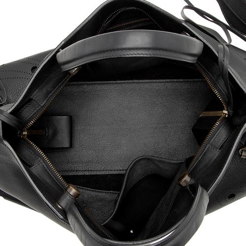 Balenciaga Leather Blackout City Satchel (SHF-17534)