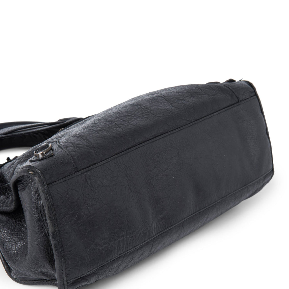 balenciaga Leather City Bag Black