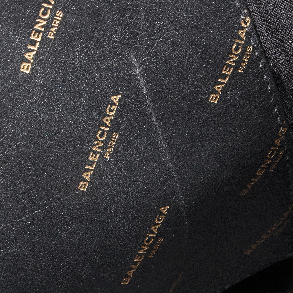 Balenciaga Leather Logo Bazar Large Tote (SHF-22215)