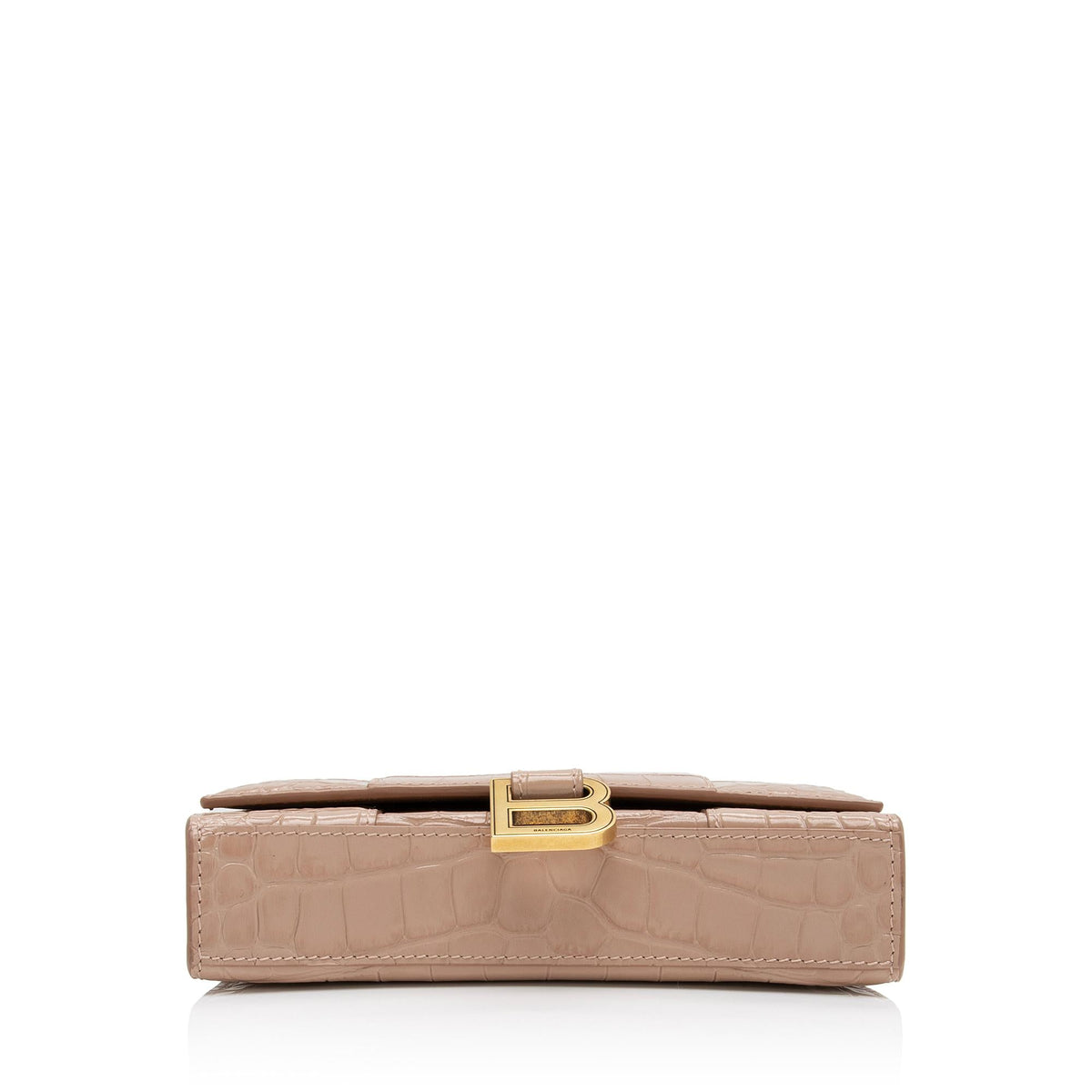 Balenciaga Shiny Croc Embossed Calfskin Hourglass Chain Bag (SHF-ZdcMW4)