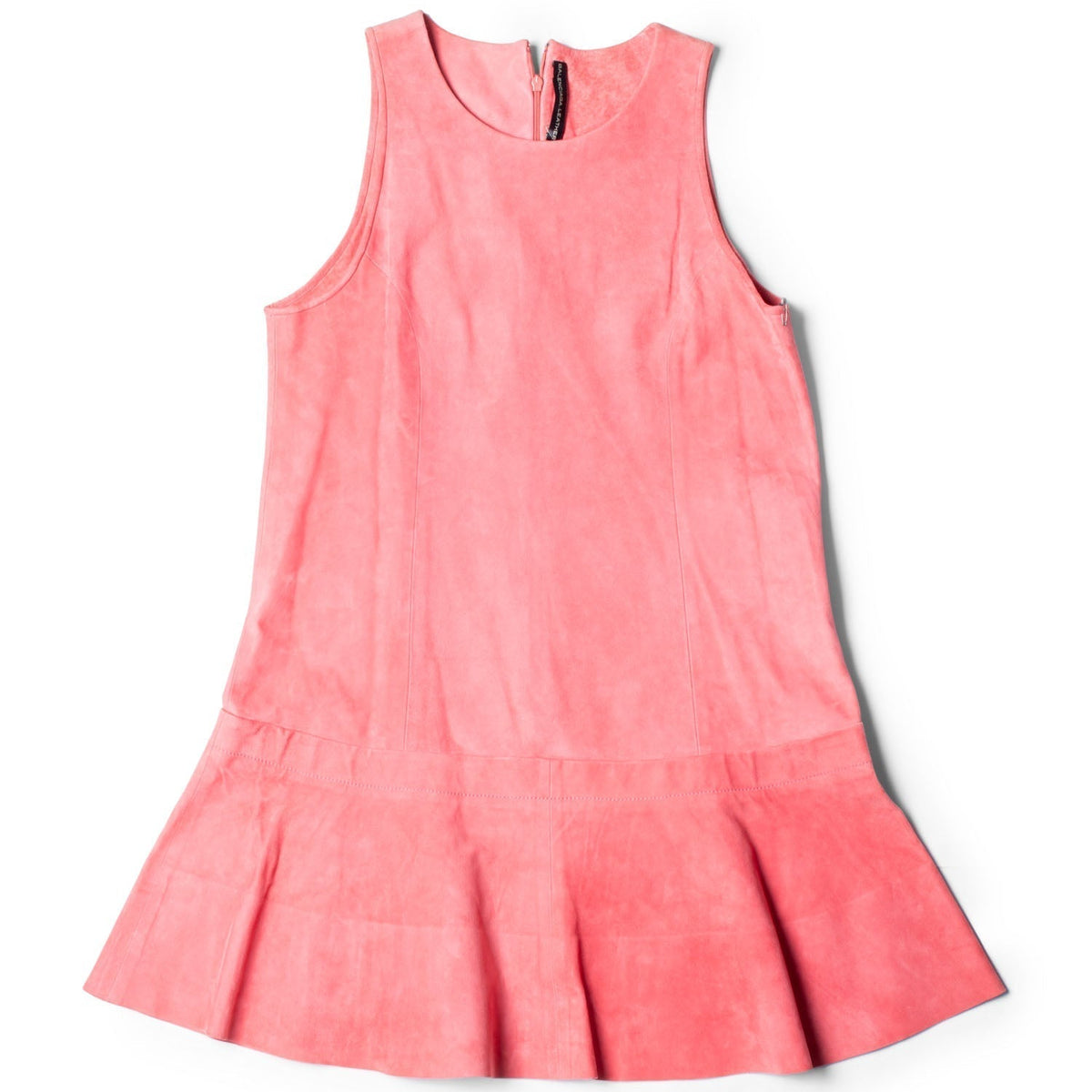 balenciaga Suede Lambskin Leather A-Line Mini Dress Pink