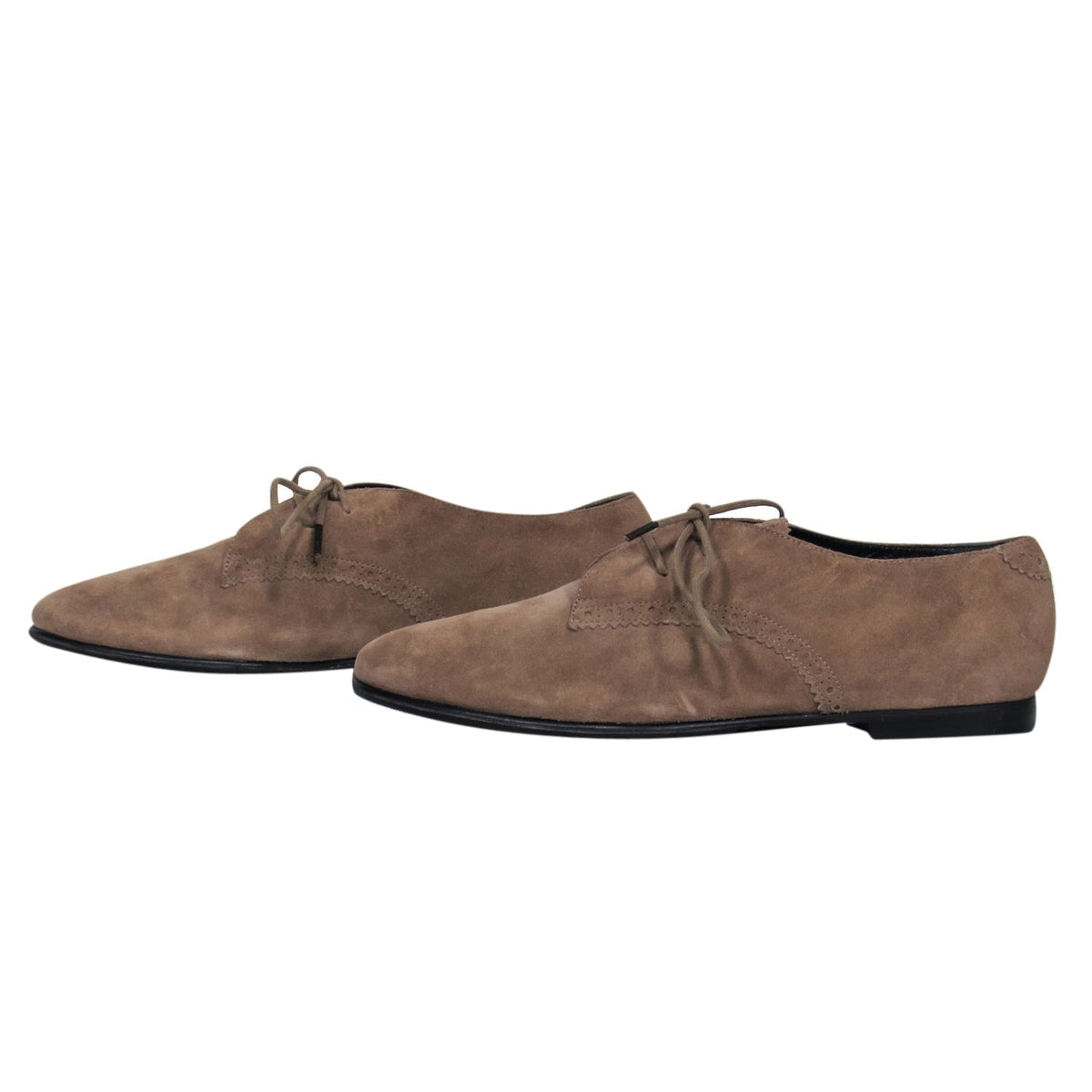 balenciaga - Tan Suede Lace-Up Oxford Loafers Sz 9.5