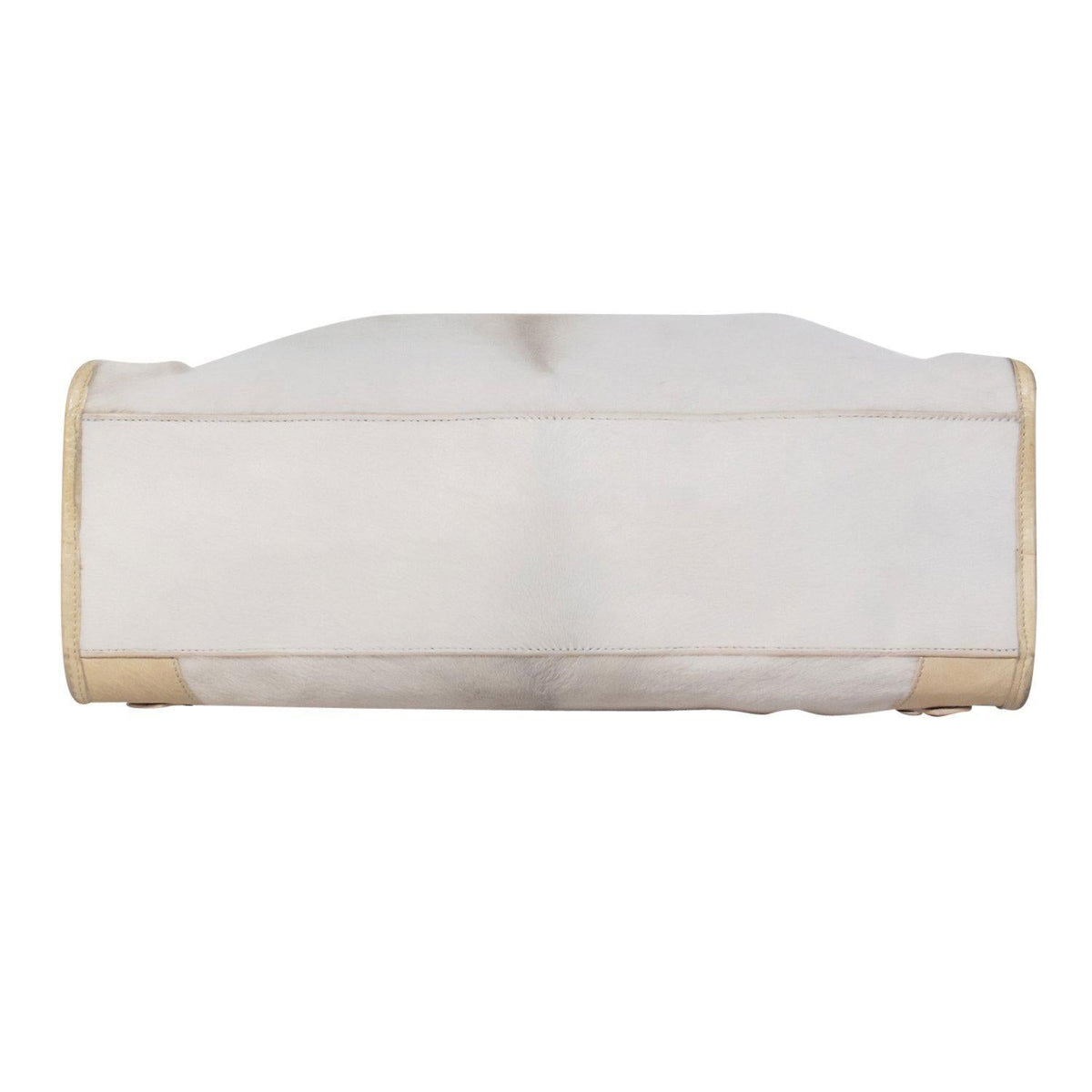 balenciaga - White & Cream Calf Hair Convertible Satchel