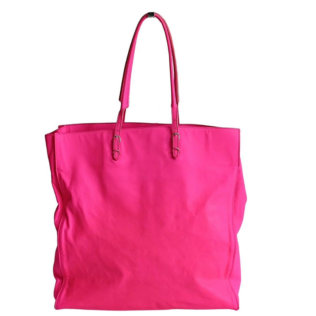 balenciaga Papier vertical shoulder bag in fuchsia leather