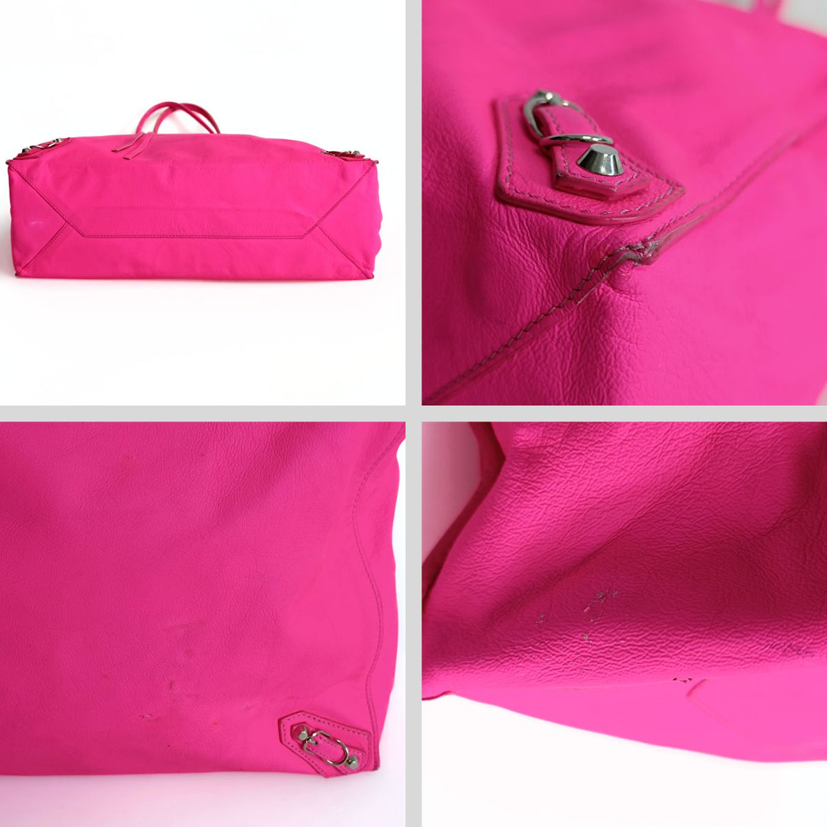 balenciaga Papier vertical shoulder bag in fuchsia leather