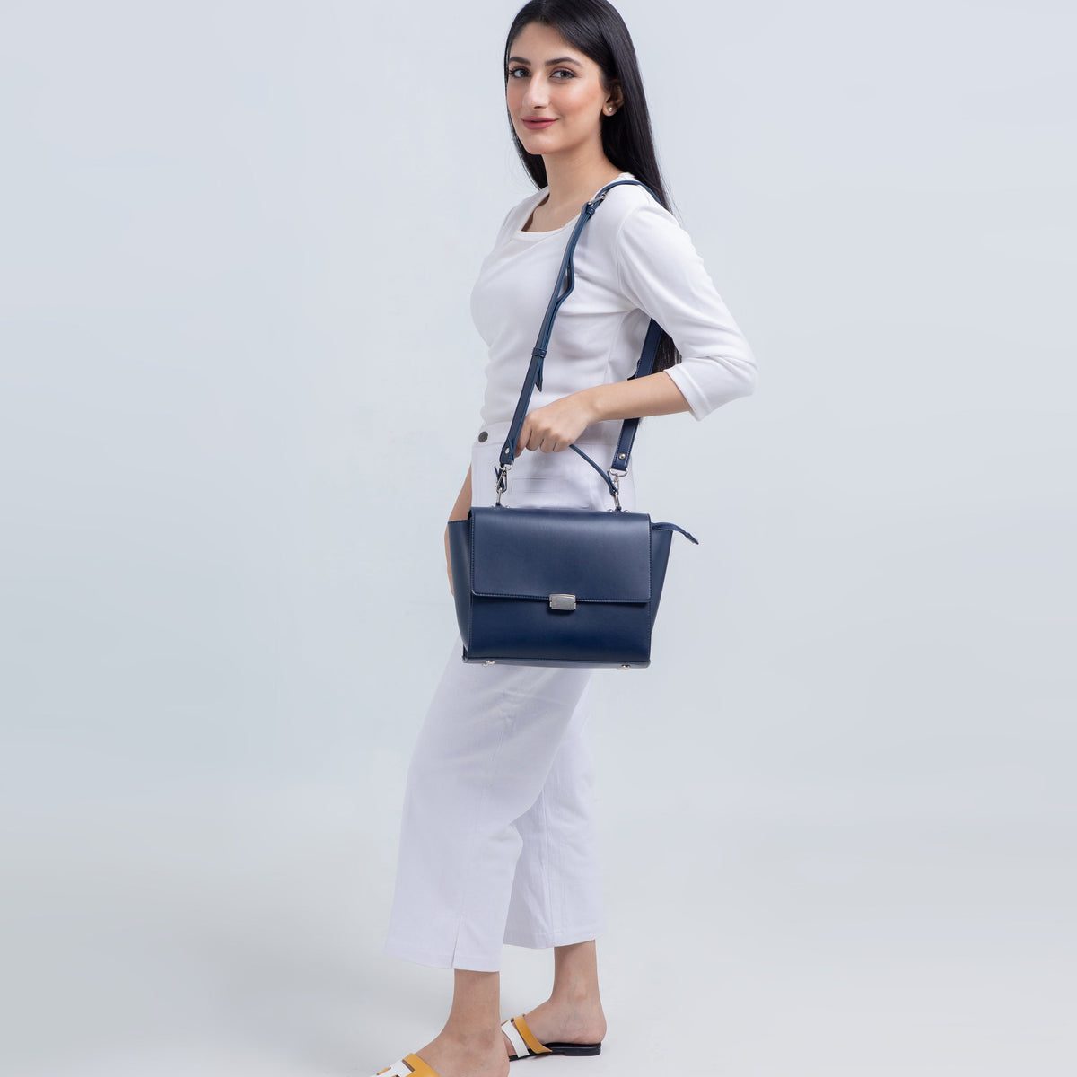 Blue mini messenger bag