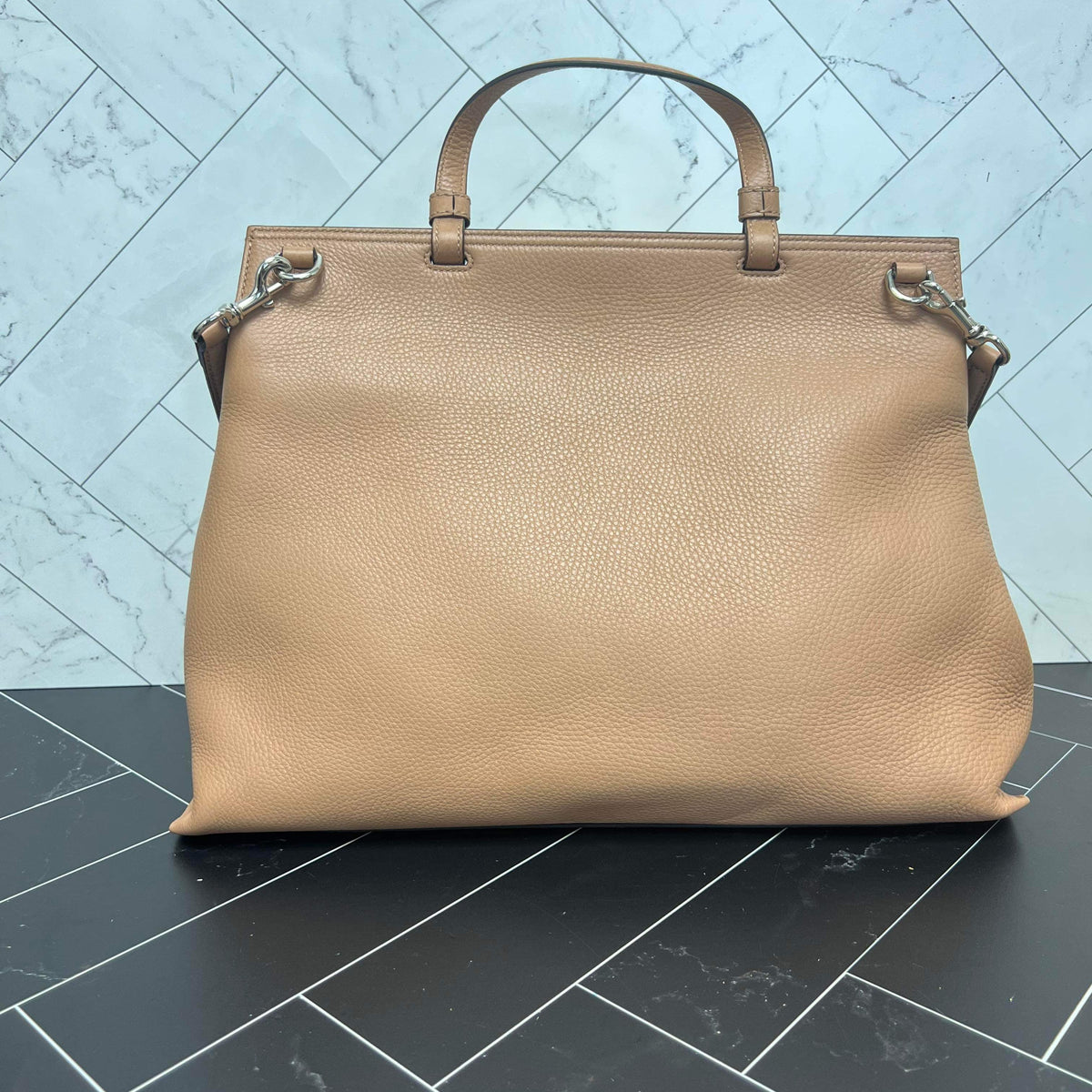 Gucci Neutral Large Bamboo Daily Top Handle Bag