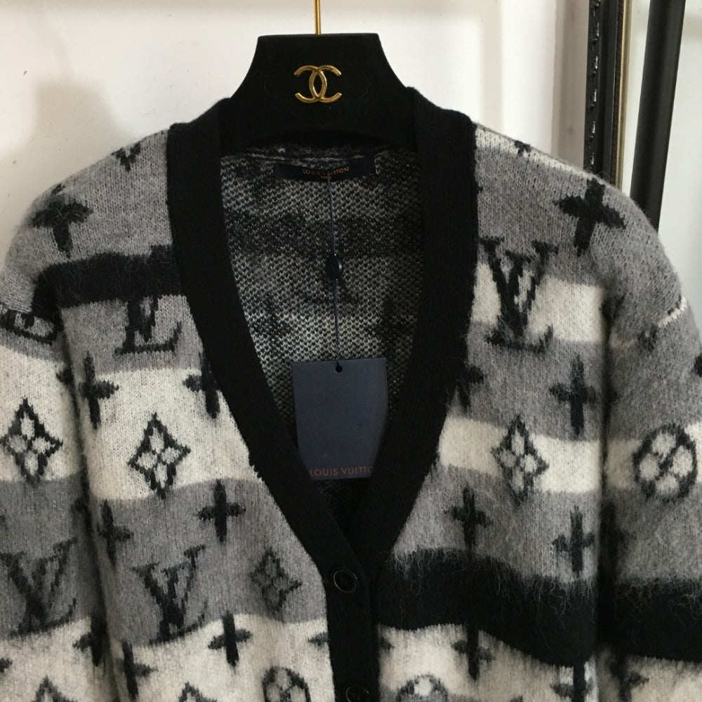 LV MONOGRAM MOHAIR CARDIGAN MULTICOLOR