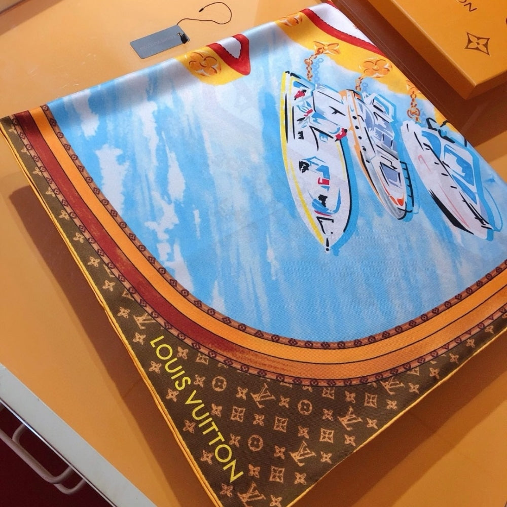 LV LV MARINA 90 SCARF IN BROWN 90CM M78195