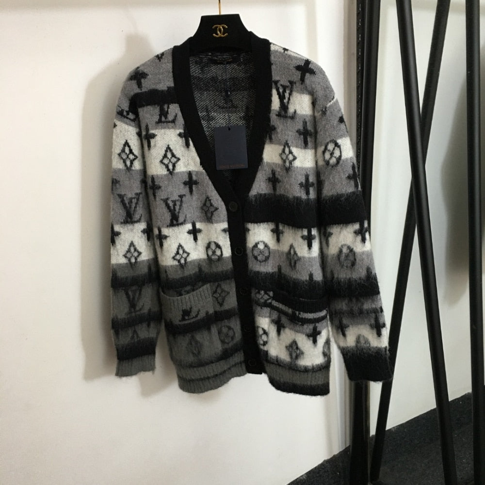 LV MONOGRAM MOHAIR CARDIGAN MULTICOLOR