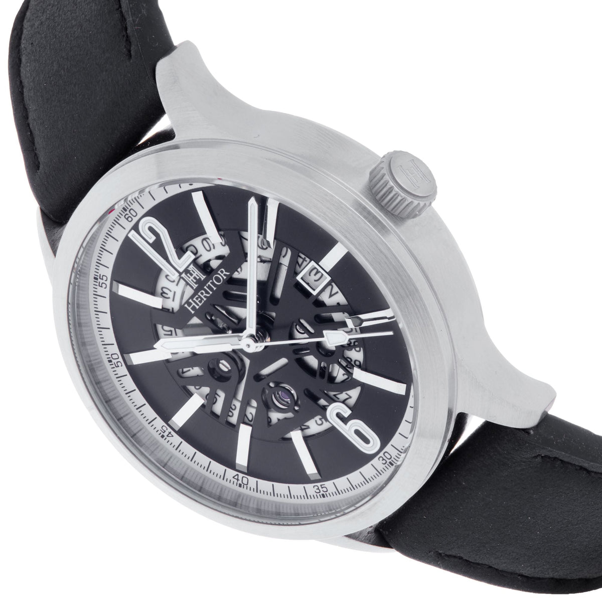 Heritor Automatic Dayne Leather-Band Watch w/Date