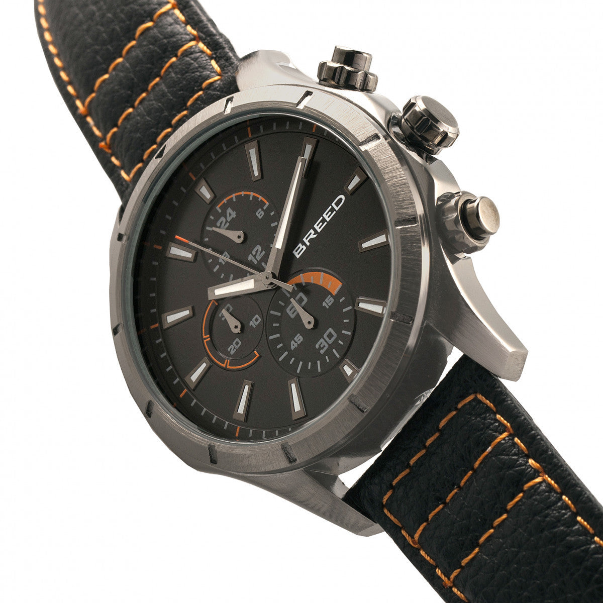Breed Lacroix Chronograph Leather-Band Watch