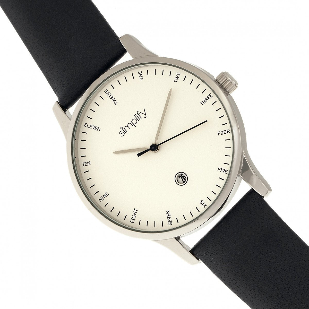Simplify The 4300 Leather-Band Watch w/Date