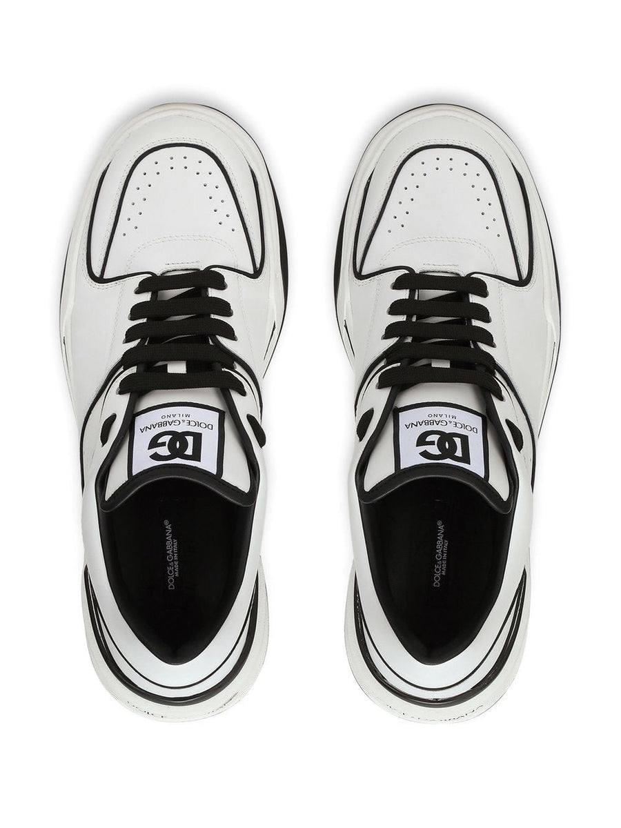 ROMA LEATHER RAFFIA SNEAKERS