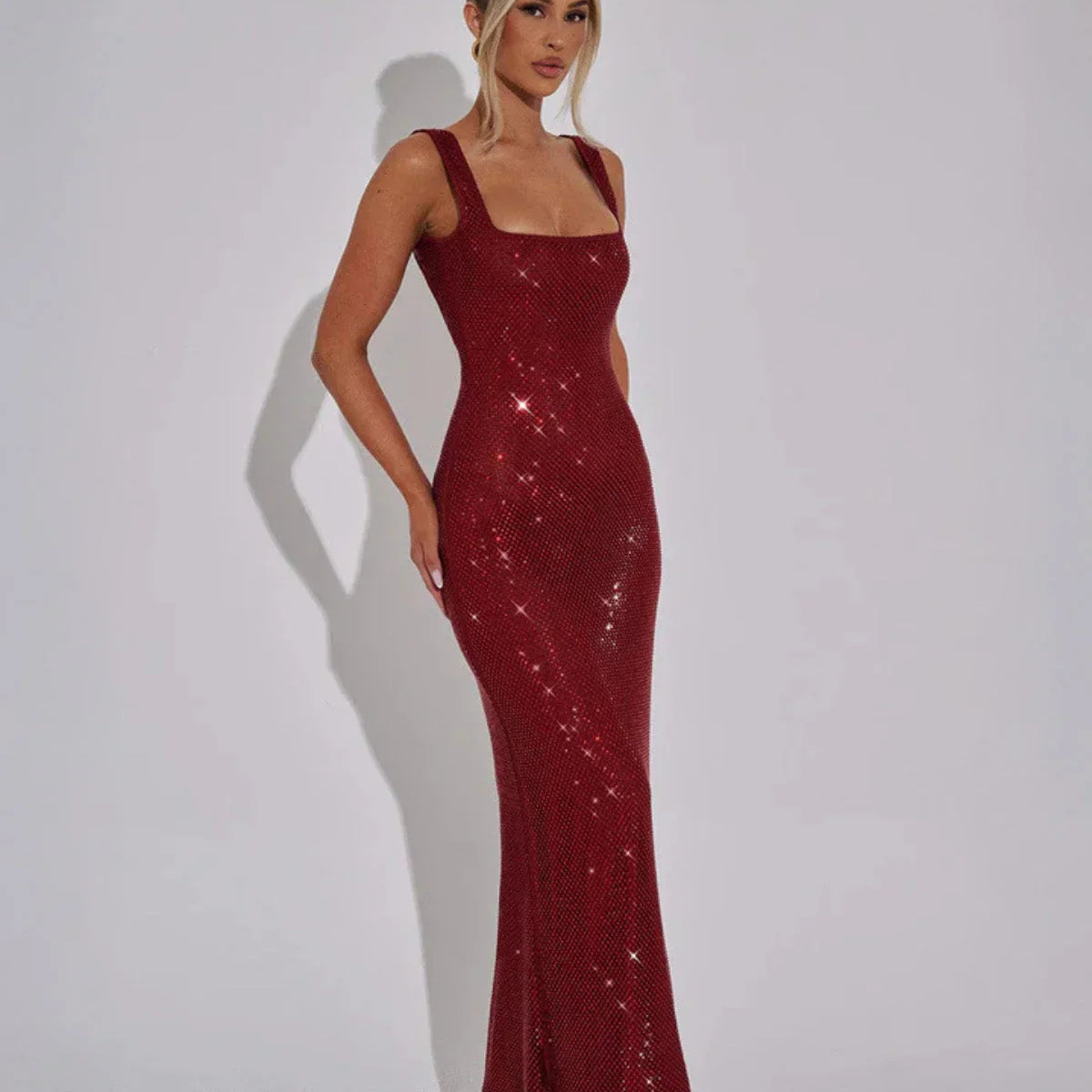Celeste | Maxi Dress with Embellished Fabric