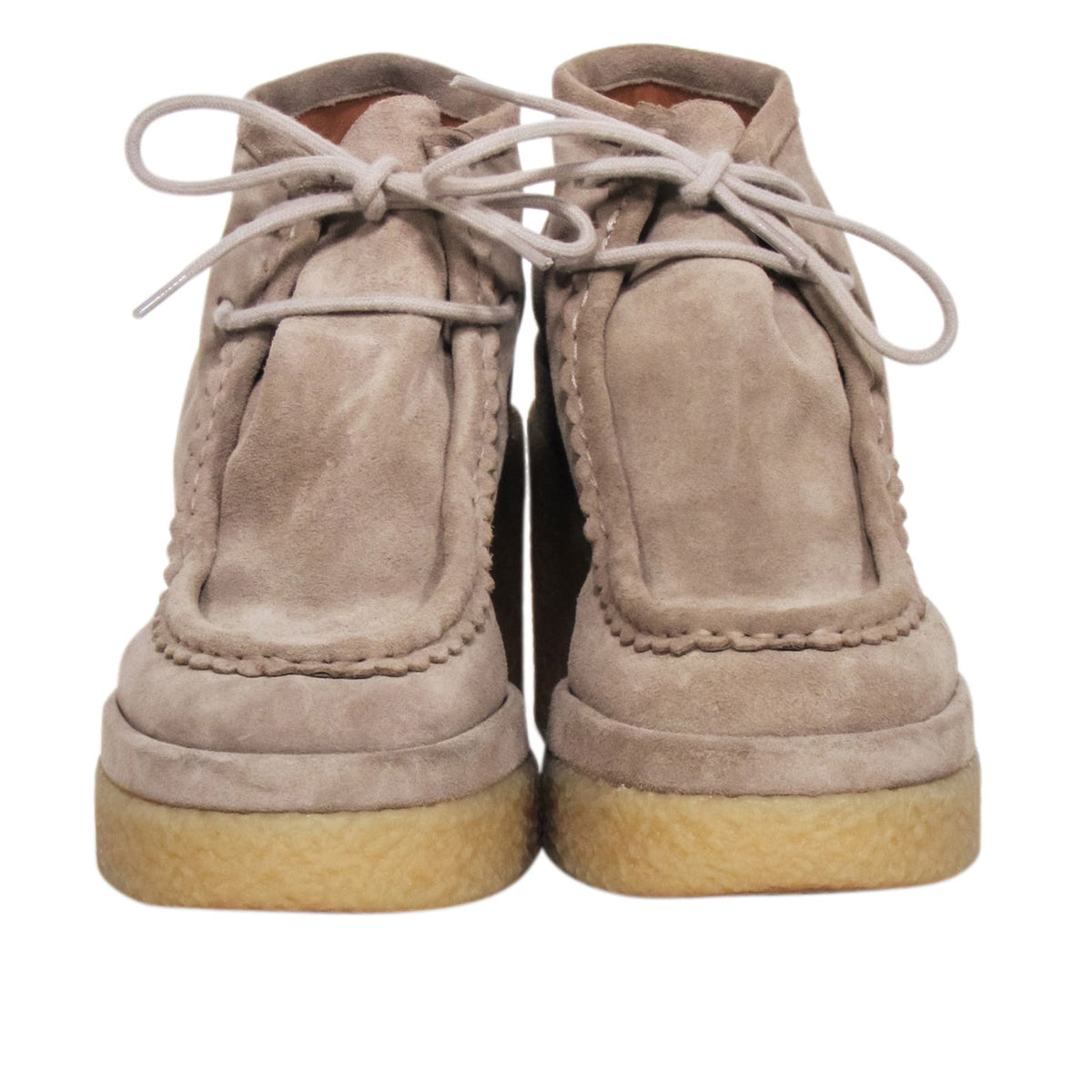 Chloe - Beige Suede Platform Booties Sz 10